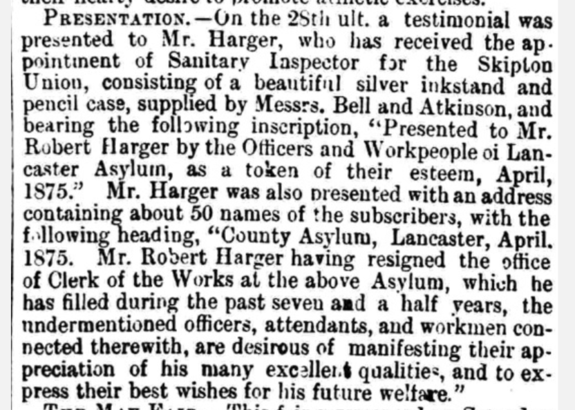 Lancaster Gazette article 1875 re resignation and presentation (PNG, 795kb)