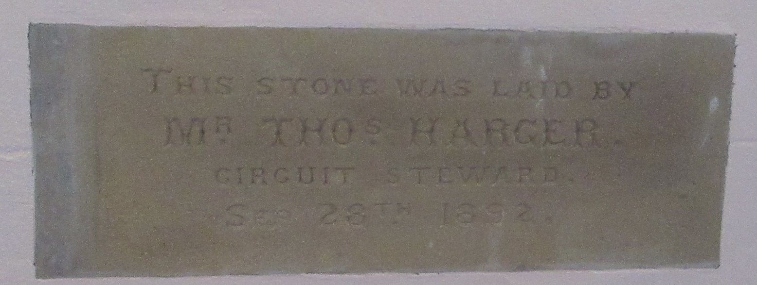 Stone on rear wall of St John's Methodist Church  (JPG, 557Kb)